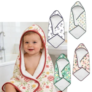 Soft Hooded Polyester Bath Towel for Newborns Toddlers Eco-Friendly Custom Pattern Sizes Super Absorbent Home Baby Gift