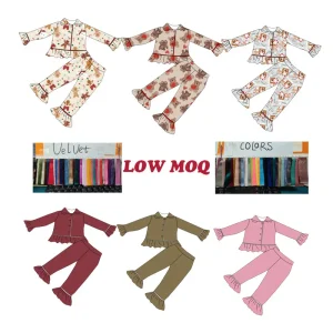 New Arrival Two Piece Pajamas Girl Leisure Wear Velvet Fabric Soft Round Collar Clothing