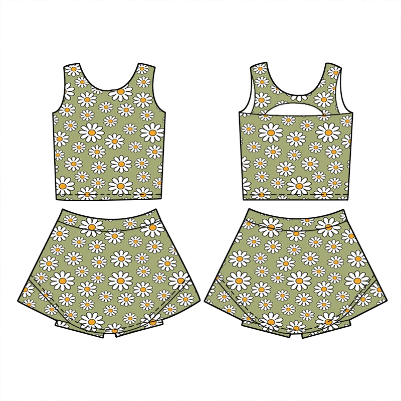 High-quality Girls' Sports Clothing with Stretch and Quick-drying Properties, Custom-designed Patterns, Girls' Yoga Clothing - Image 5