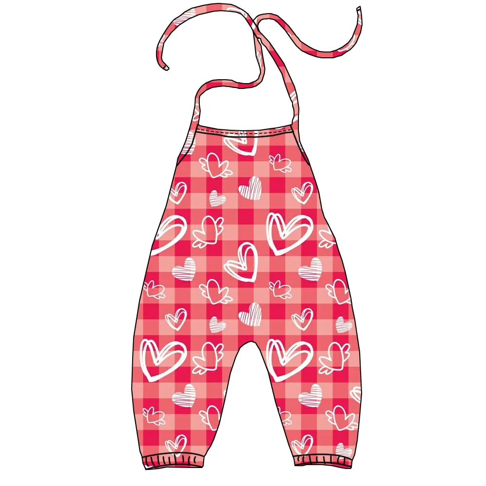 Hot Selling 0-16 Year Old Custom Print Kids Girls Halter Tops Romper Toddler Baby Kids Wide-legs Jumpsuits - Image 4