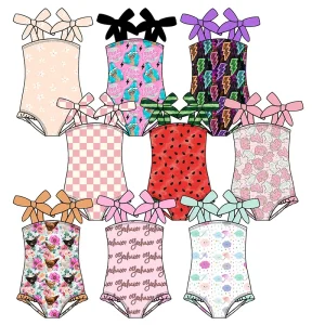 Best Selling 2026 New Children Items Summer One Piece Kids Bikini Custom Printing Ruffle Girls Swimwear