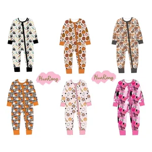 Halloween Baby Cover Your Hands and Feet Toddler Custom Pajamas Long Sleeve  Romper Zip Infant Baby Clothes Jumpsuit Romper