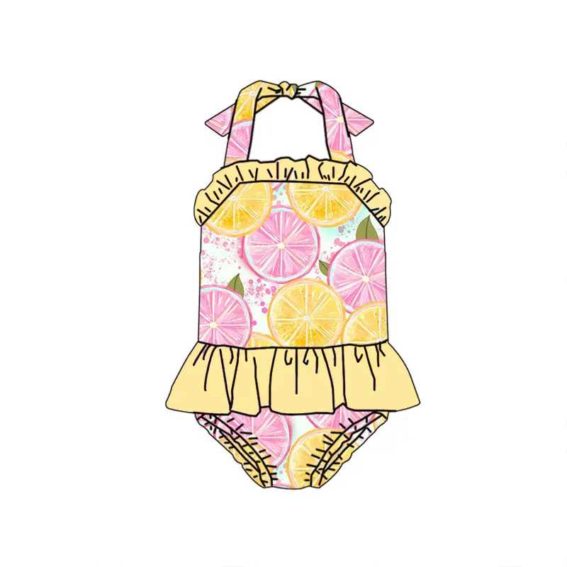 Stylish Custom Printed Halter Lace Baby Girls Swimming Suit Comfortable Quick-drying Children's Swimsuit - Image 3
