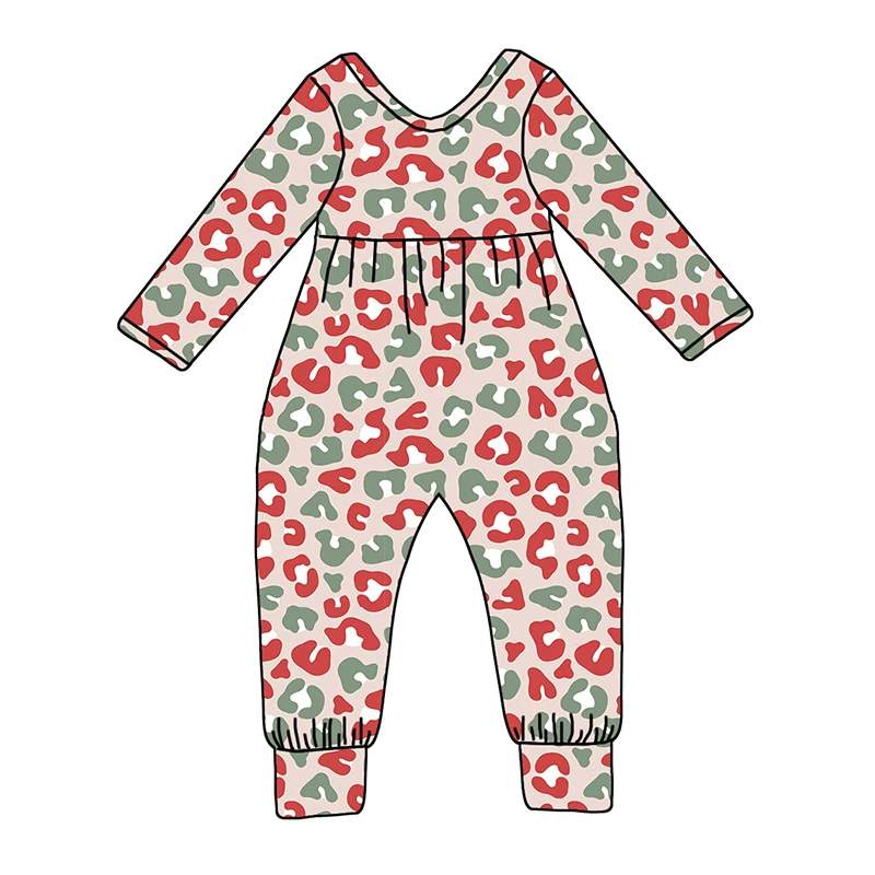 New Arrival Kids Clothing One Piece Jumpsuit Infant Christmas Custom Printed Long Baby Romper - Image 4