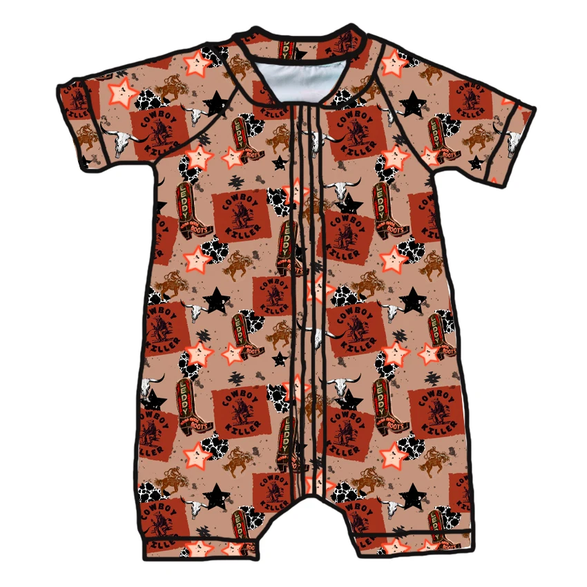 New Arrivals Custom Bamboo Baby Zipper Romper One Piece Summer Style High Quality Baby Jumpsuit - Image 4