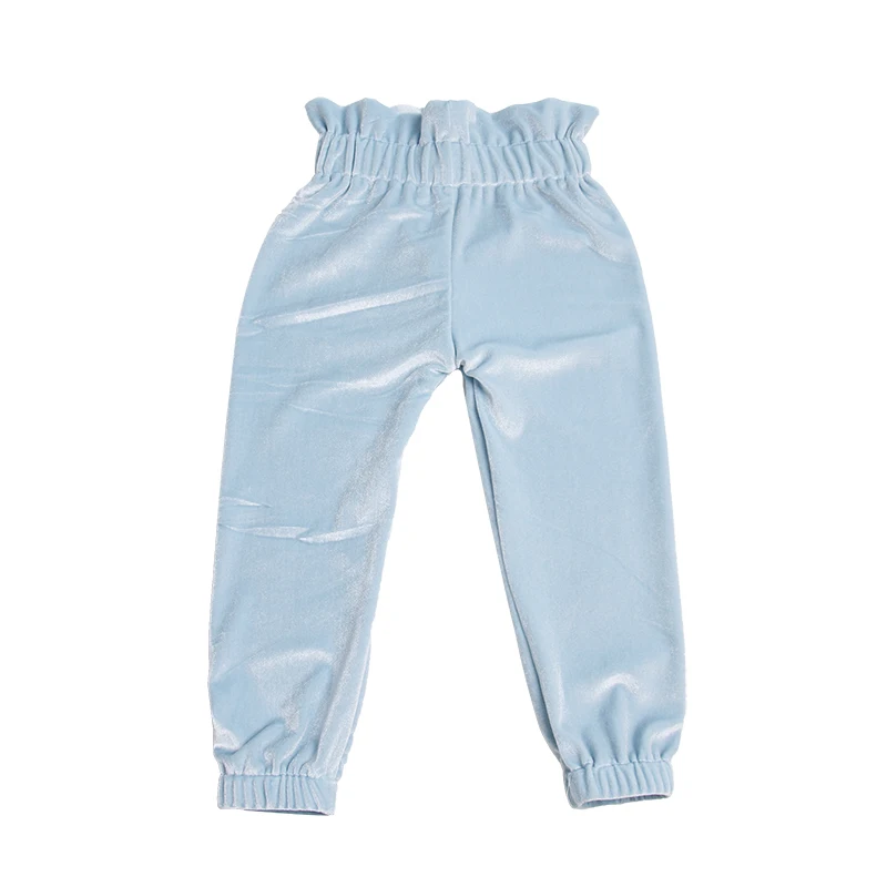Hot Selling Custom Prints Children Clothes Baby Ruffle Pants Comfortable Velvet Fabric Pants - Image 2