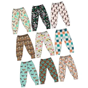 Milk Silk Fabric Custom Print Loose Style Baby Girl Boy Harem Jogger Pants Soft Fall Winter Kids Sweatpants