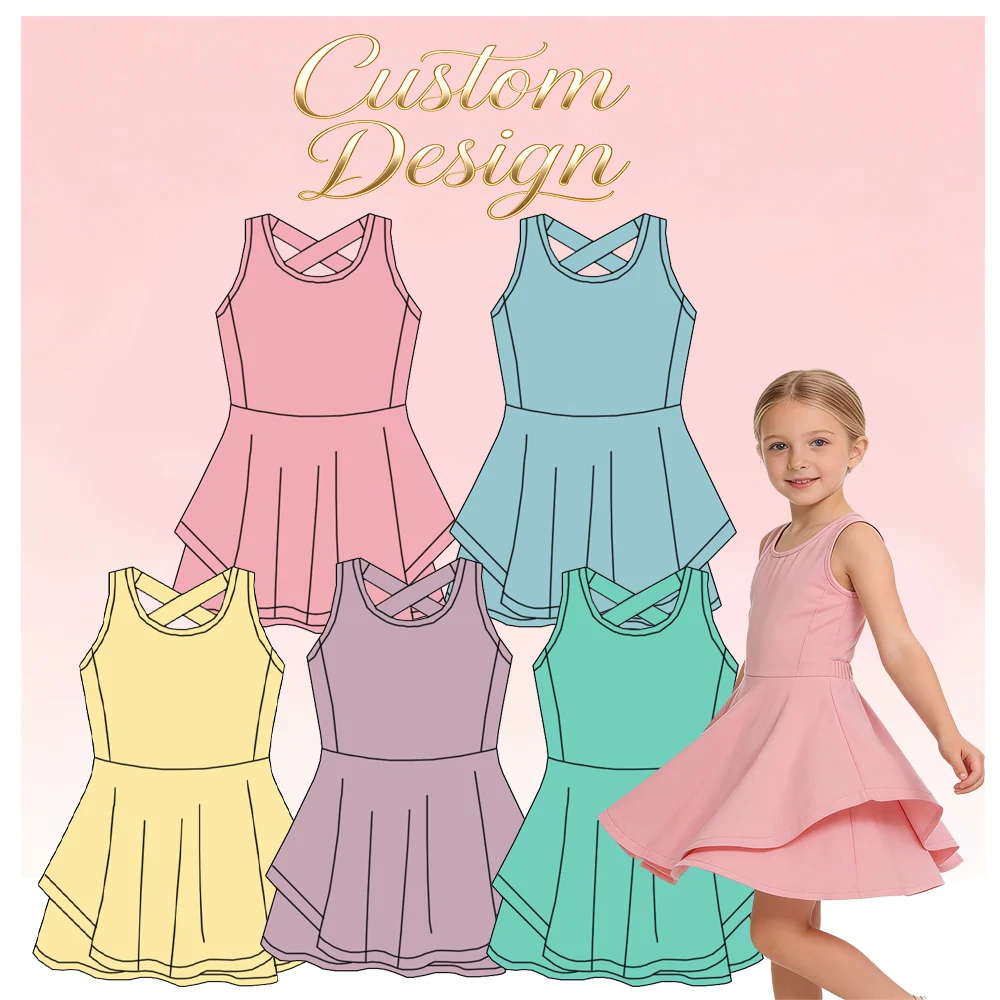New Arrivals of Summer Sleeveless Dress for Girls, Custom-made in Various Colors, Suitable for Sports, Tennis and Yoga.
