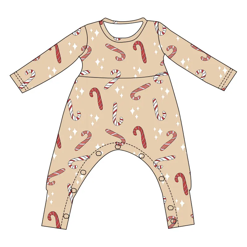 Fall Kids Clothing One Piece Jumpsuit Christmas Girl Clothes Milk Silk Fabric Custom Print - Image 4