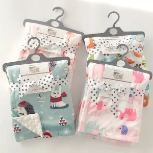 Custom Size Toddler Comforter Blanket Soft Minky Fleece & Organic Cotton Monthly Baby Blanket for Newborn Baby