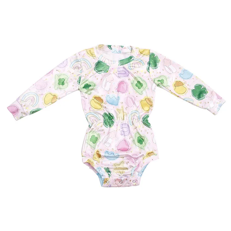 New Arrival Newborn Baby One Piece Romper Long Sleeve Round Neck Milk Silk Fabric Western Spring Girl Leotard - Image 2