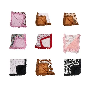 Wholesale Double Layer Baby Soft Minky Dot Receiving Blanket Velvet Plush Reversible Blanket for Newborns and Toddlers