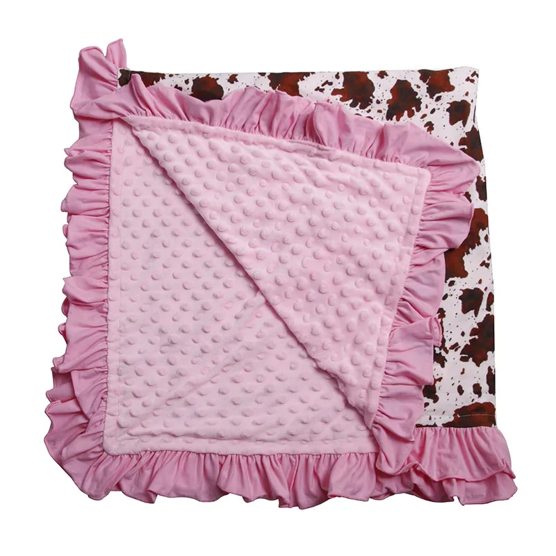 Wholesale Double Layer Baby Soft Minky Dot Receiving Blanket Velvet Plush Reversible Blanket for Newborns and Toddlers - Image 6
