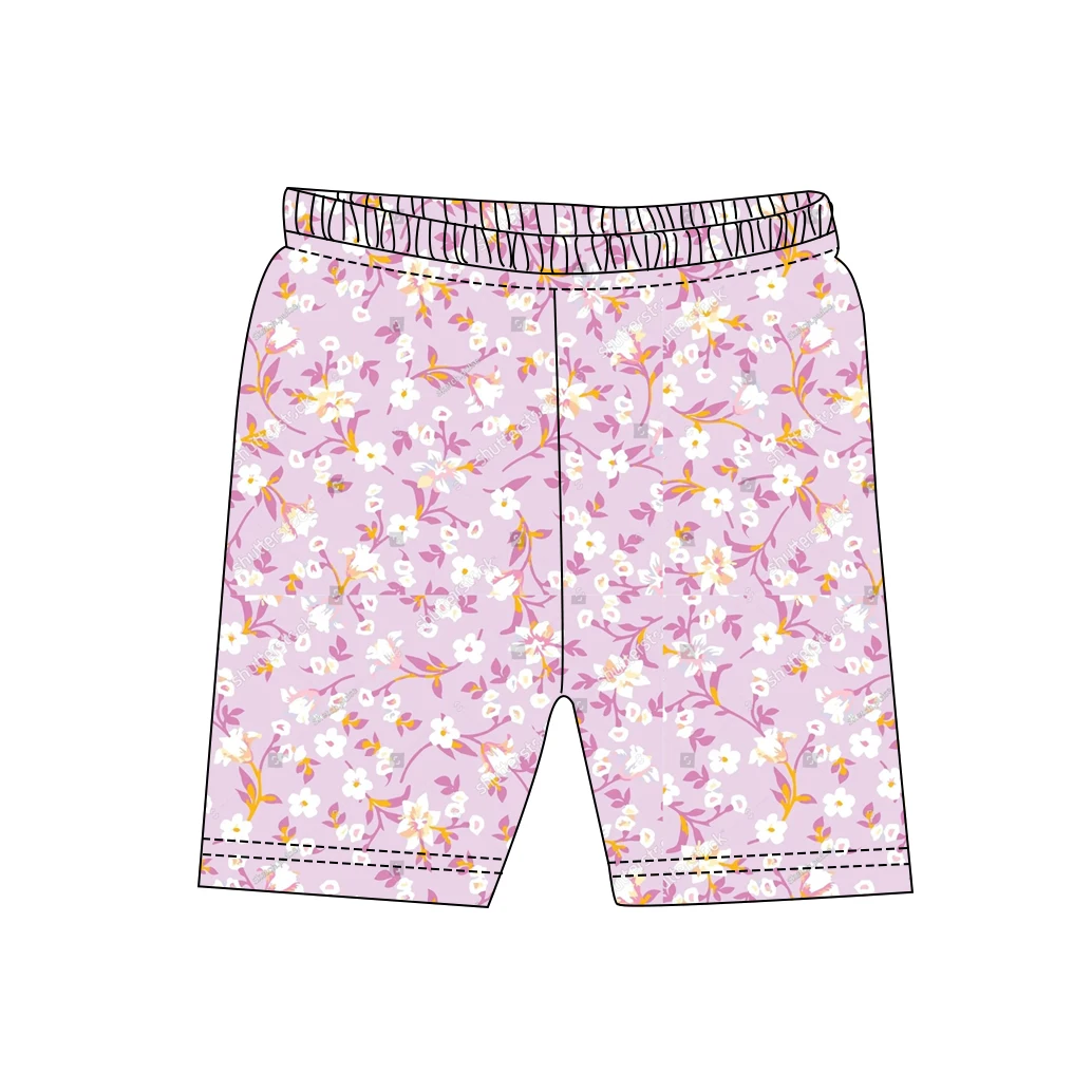 Custom Fabric Print Summer Baby Short Pants Tight Style Girl Casual Wear Cute Kids Biker Shorts - Image 4