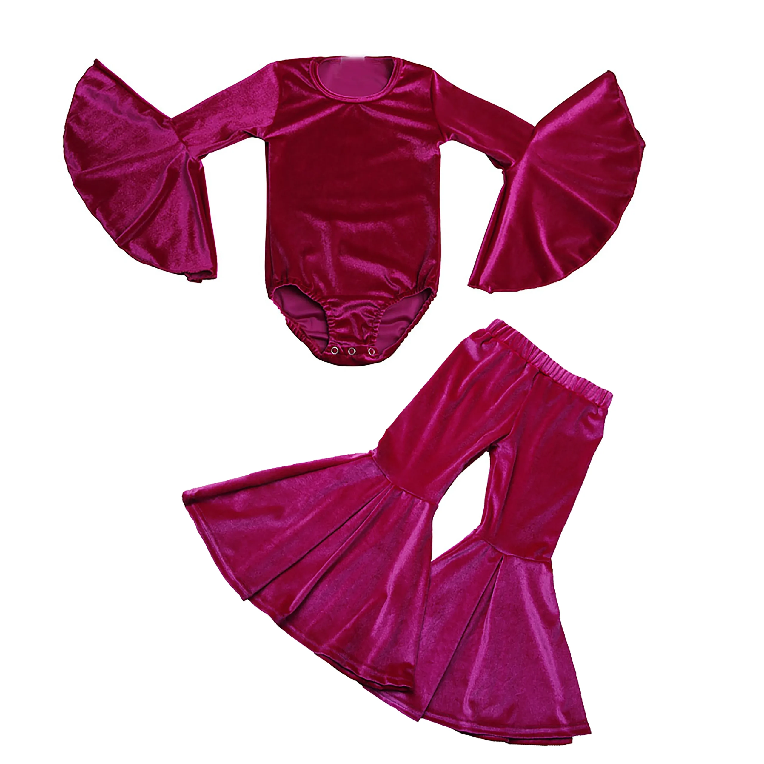 Wholesale Tollder Girls Bell Long Sleeve Leo Soft Warm Comfortable Fabric Velvet One Piece Kids Clothes Romper - Image 3