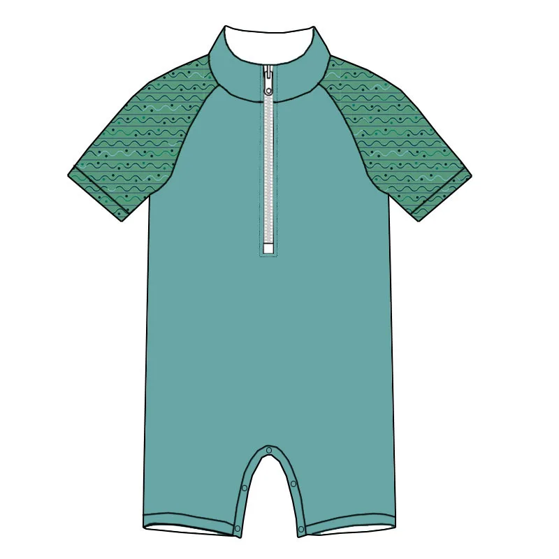 Newly Arrived Children's Custom Swimming Suits Unisex Children's Swimwear Short Sleeve Shorts Summer Children's Baby Clothing - Image 4