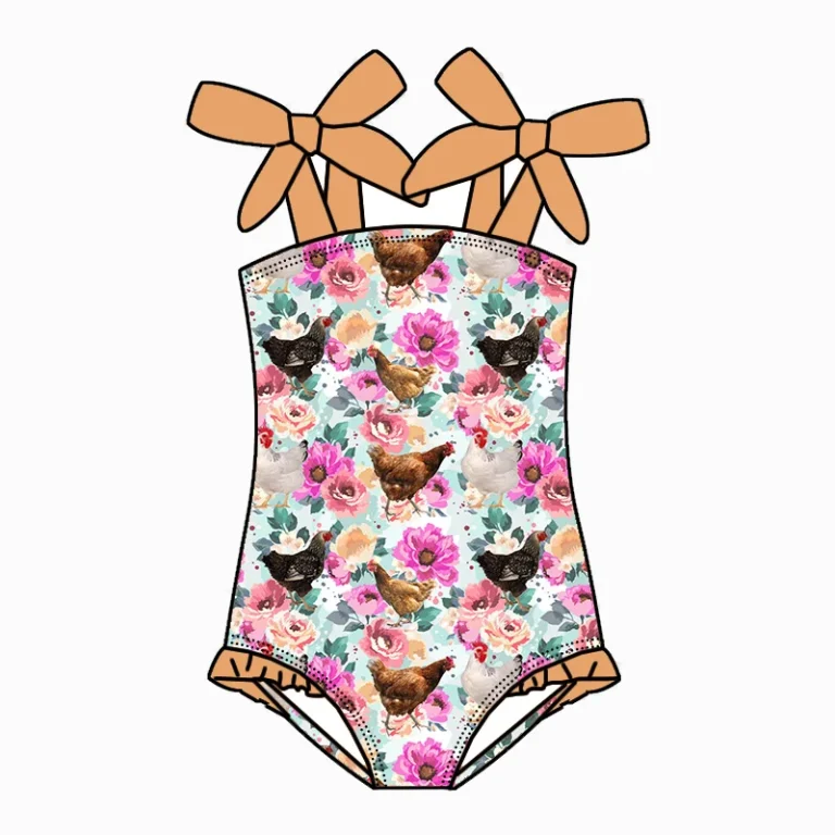 Custom Set Pajama With Ruffle Trim Bamboo Private Label Service for Brands (GOTS Certified