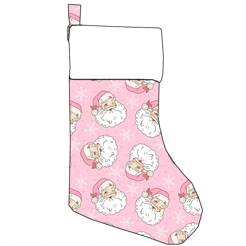 2024 Children's Christmas Holiday Hanging Christmas Stockings Santa Claus Christmas Tree Funny Cat Printed Cotton Baby Socks - Image 5