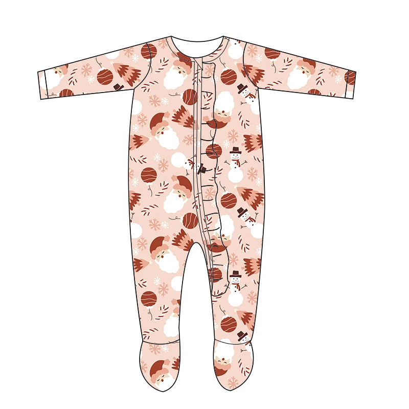 Custom Newborn Infant Boys Girls Clothes Christmas Long Sleeve Cover Your Feet Baby Romper Unisex Sleepwear Romper Baby Jumpsuit - Image 5