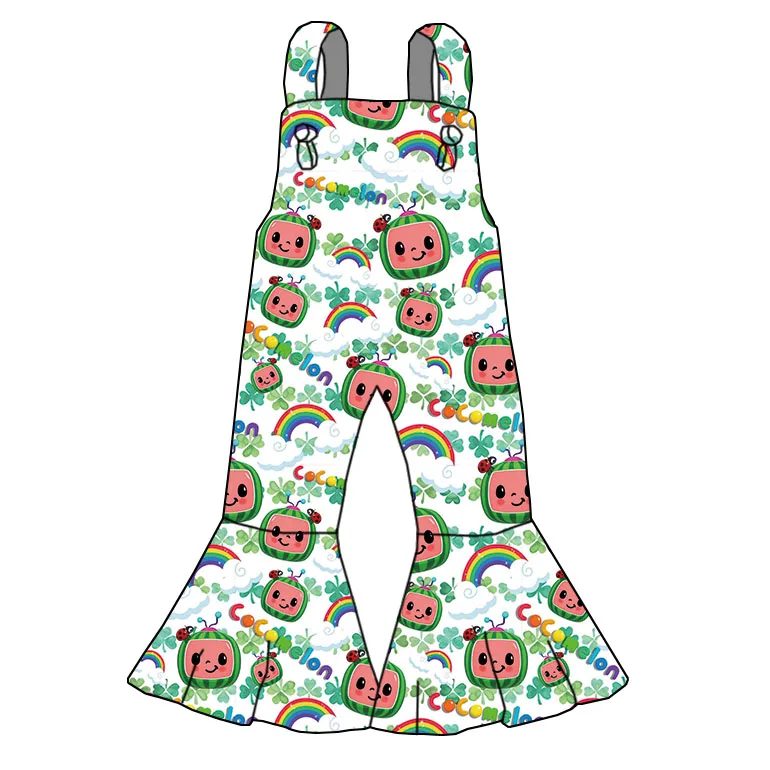 95% Bamboo 5% Spandex Bamboo Products Children's Jumpsuits Summer Sleeveless Flared Pants Girls' Daily Comfortable Jumpsuits - Image 5
