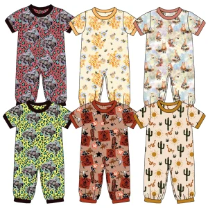 Newly Arrived Children's Short-sleeved Custom-patterned Jumpsuit Clothing with Comfortable Fabric - Newborn's Clothing