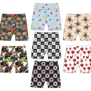 2026 Bestseller Baby Boys Summer Comfortable Biker Shorts Custom Print Little Kids Activewear for Cycling Running & Daily Play