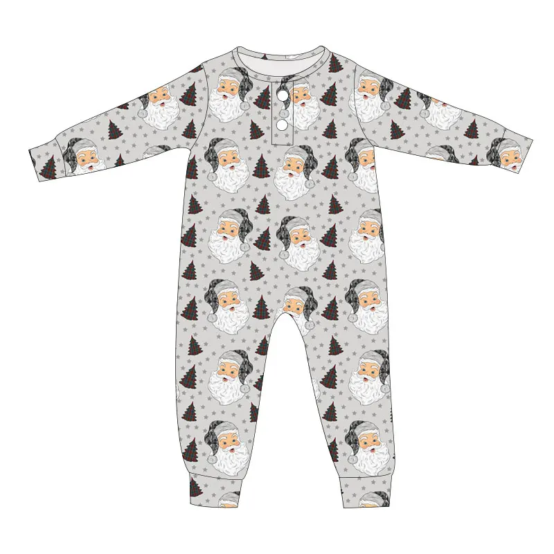Best Selling Newborn Toddlers Long Sleeve Romper Snap Button Design Custom Christmas Print Baby Clothes Breathable Jumpsuit - Image 5