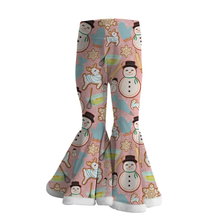 2023 Latest Fashion Girl Velvet Fabric Winter Bell Bottoms Boutique Kids Clothes Custom Design Children Trousers - Image 6