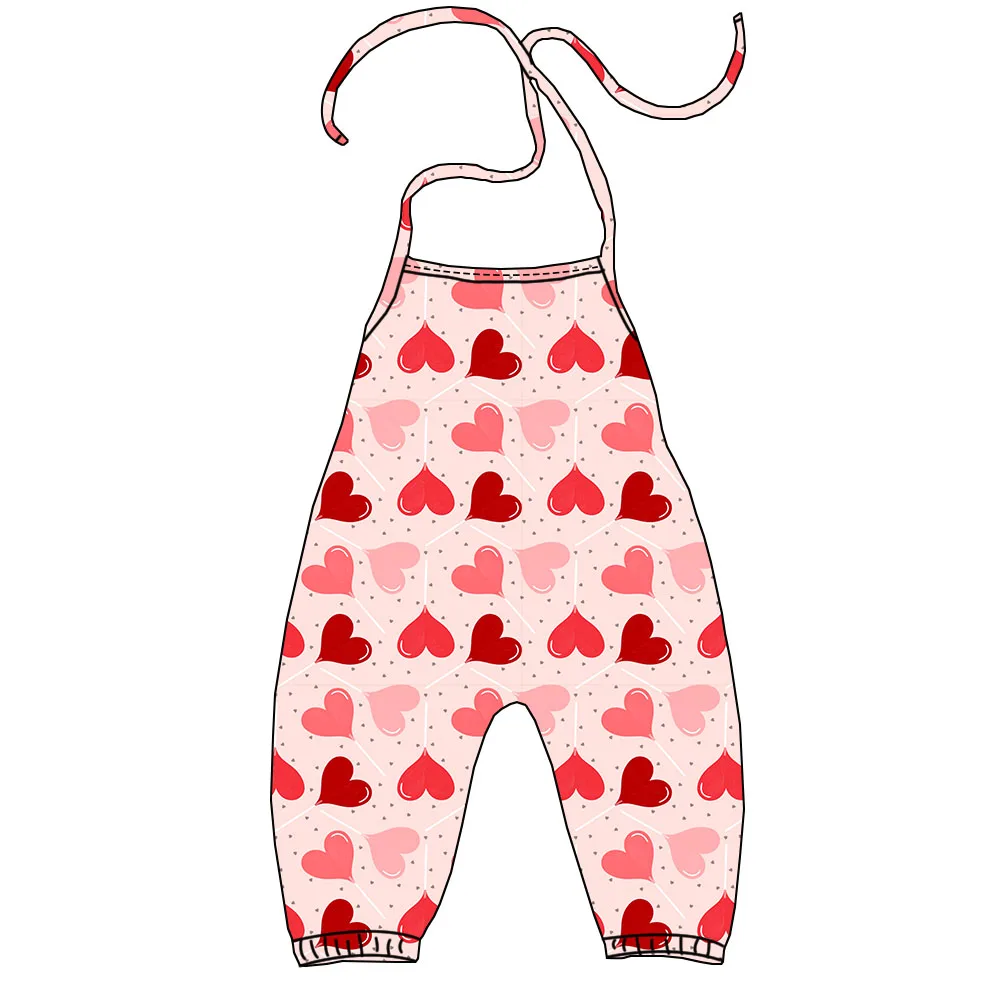 Hot Selling 0-16 Year Old Custom Print Kids Girls Halter Tops Romper Toddler Baby Kids Wide-legs Jumpsuits - Image 2