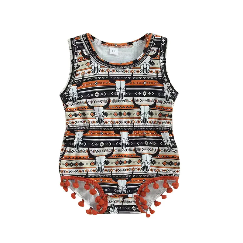 Nwe Style Baby Girl Summer Sweet Sleeveless Animal Cartoon Print Hairball Romper - Image 6