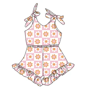 Premium Summer Factory Wholesale Baby Girls' Sleeveless Jumpsuits with Lace-up  Pleated and Lace Designs Children's Jumpsuits