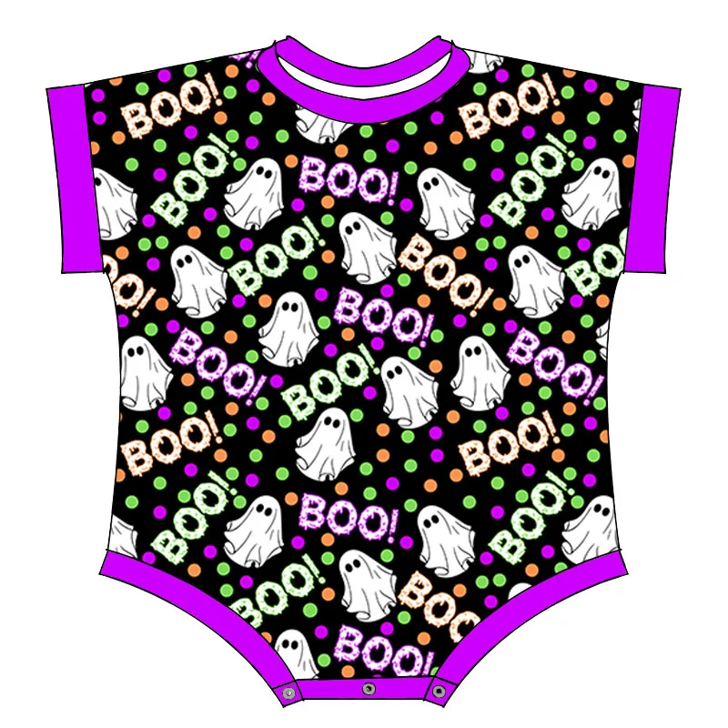 New Arrival Short Sleeve Baby Romper Loose Style Round Neck Soft Halloween Print Girl Jumpsuit Summer Fall Kids Clothing - Image 4