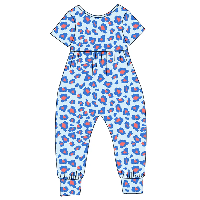 Factory Made Little Girl Short Sleeve Romper Custom Print Soft Fabric Baby Jumpsuit Summer Casual Wear Kids Boutique Clothing - Image 3