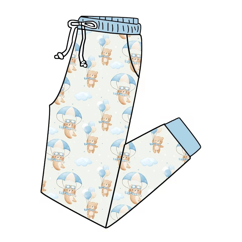 Low MOQ 95 Bamboo 5 Spandex Stretchy Fabric Custom Print Bamboo High Waist Home Wear Soft Joggers - Image 5