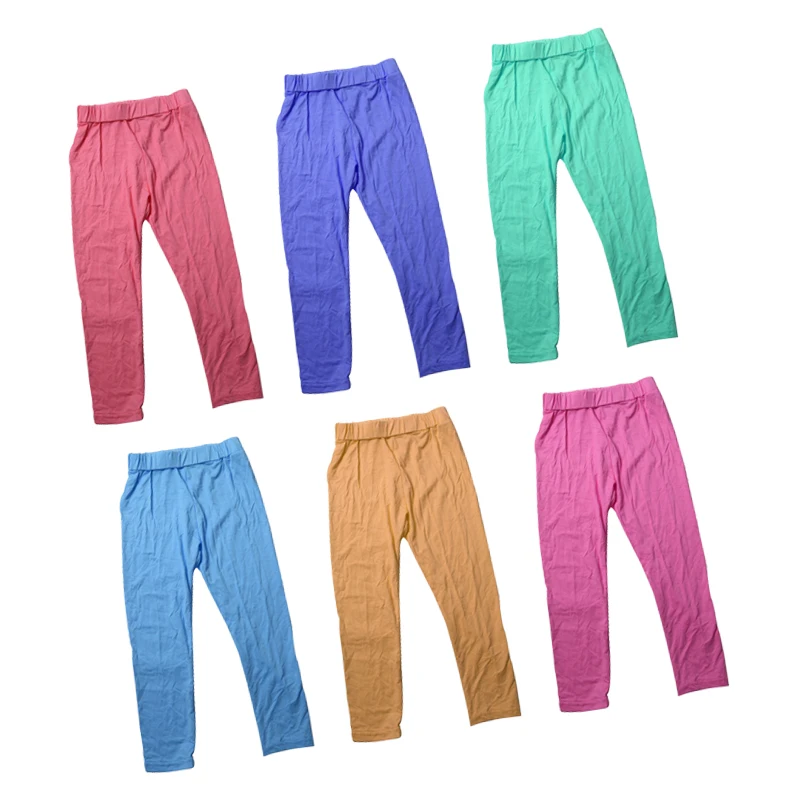 Boutique Kids Girl Long Pants Cotton Fabric Color Optional Leggings for Kids Girl Spring Summer Jogging