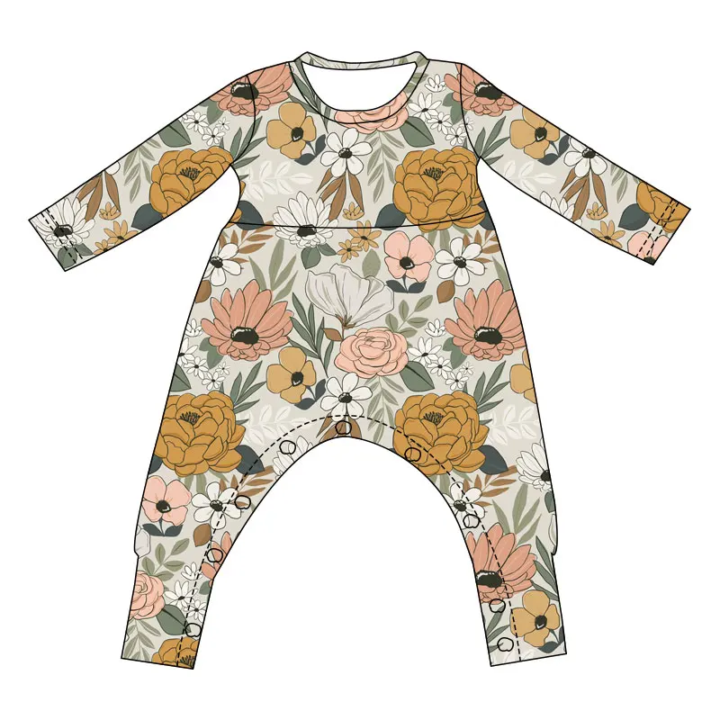 Fall Kids Clothing One Piece Jumpsuit Christmas Girl Clothes Milk Silk Fabric Custom Print - Image 3