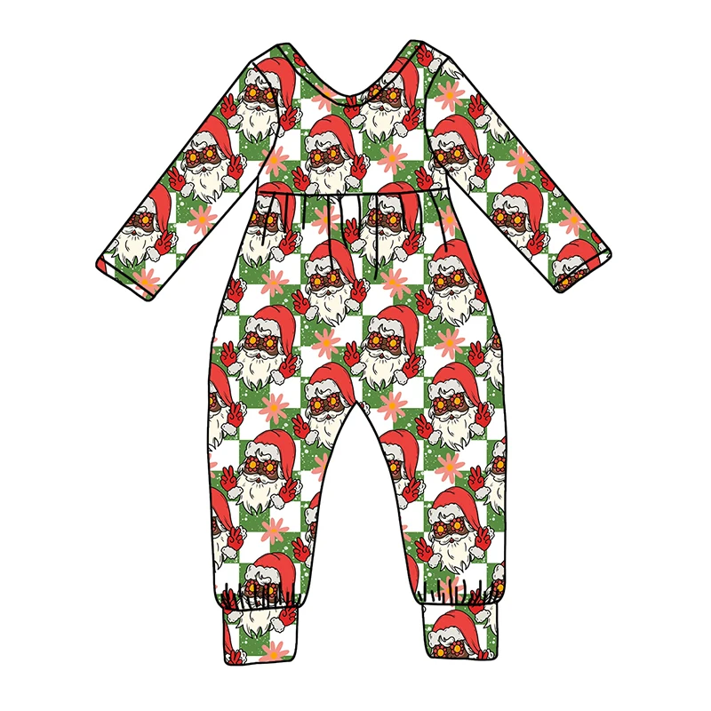 New Arrival Kids Clothing One Piece Jumpsuit Infant Christmas Custom Printed Long Baby Romper - Image 6