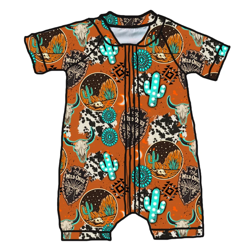 New Arrivals Custom Bamboo Baby Zipper Romper One Piece Summer Style High Quality Baby Jumpsuit - Image 5