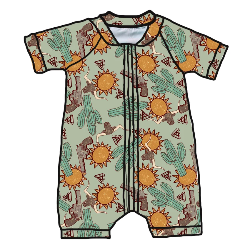 New Arrivals Custom Bamboo Baby Zipper Romper One Piece Summer Style High Quality Baby Jumpsuit - Image 3