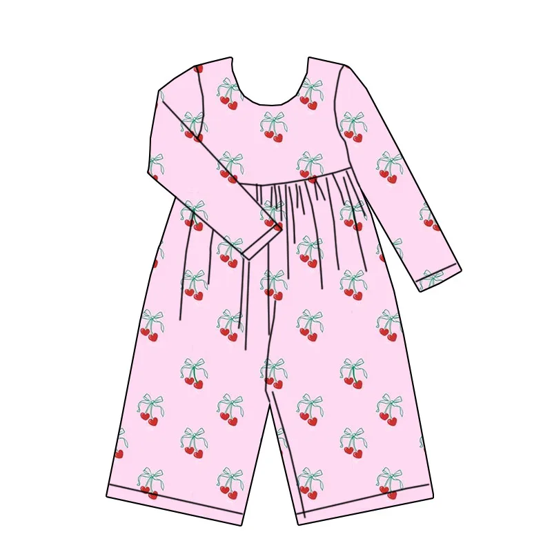 Newly Arrived Children's Exquisite Custom Heart-pattern Jumpsuit. Valentine's Day Girl's Cute Long-sleeved Jumpsuit Clothing. - Image 2