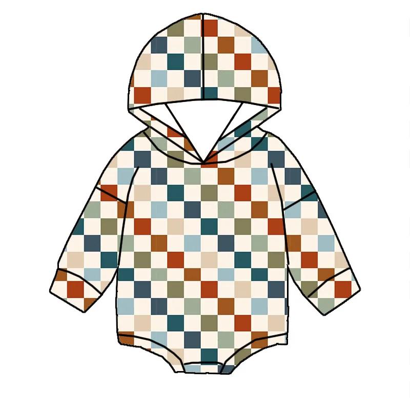 Trendy Kids Clothes Fall Halloween Baby Boys Loose Style Custom Printed Hooded One Piece Romper - Image 3