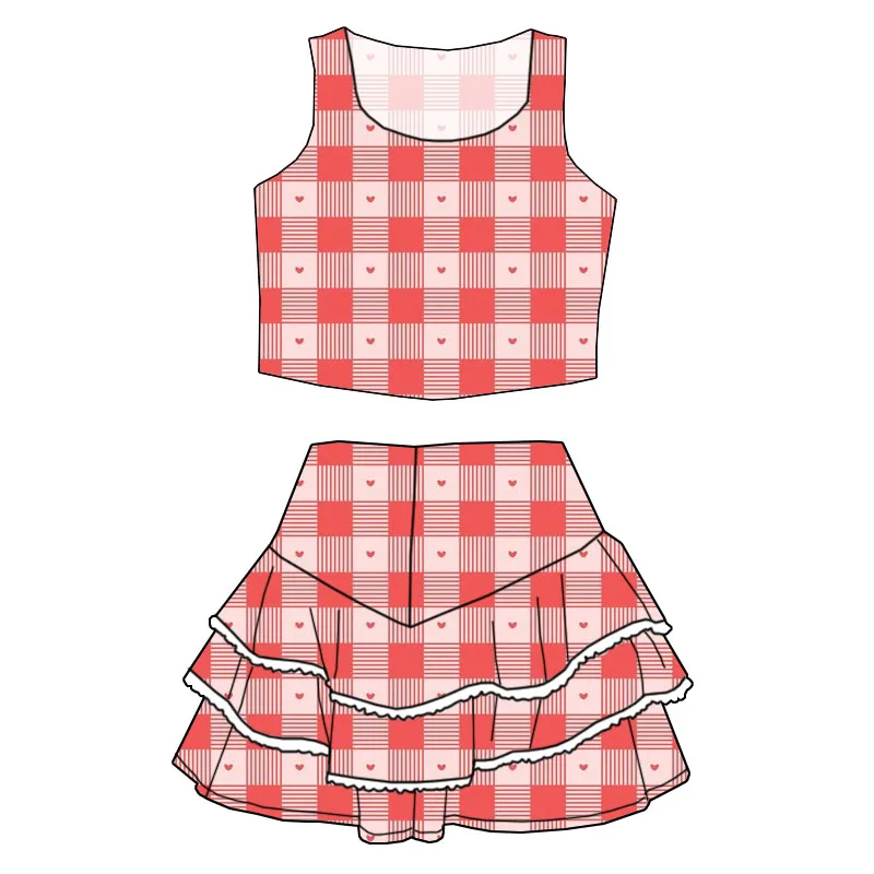 Low MOQ Summer Children's Custom-made Clothing - O-necked Top with Short Skirt and Lace Trim Design - Adorable Girls' Clothing - Image 3