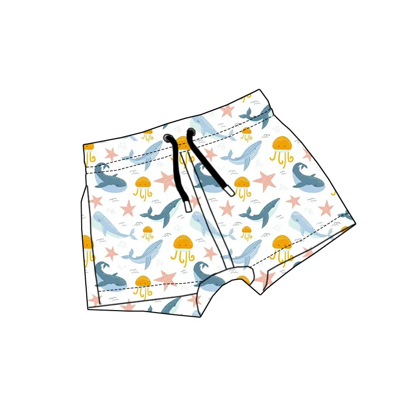 Summer Custom Printed Boys Swim Shorts Family Swimsuit Rope High Waist Breathable Quick Drying Children Beach Swim Shorts - Image 5