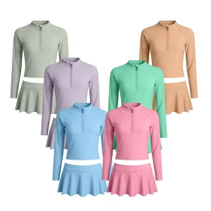 Newly Arrived Girls' Sports Long-sleeved Set with Custom Color and Pattern, High-elastic Fabric, Girls' Yoga Set