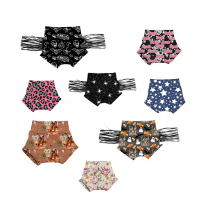 All Saints' Day Girl Shorts Cotton Print Loose Style Comfortable Fabric Baby Clothing