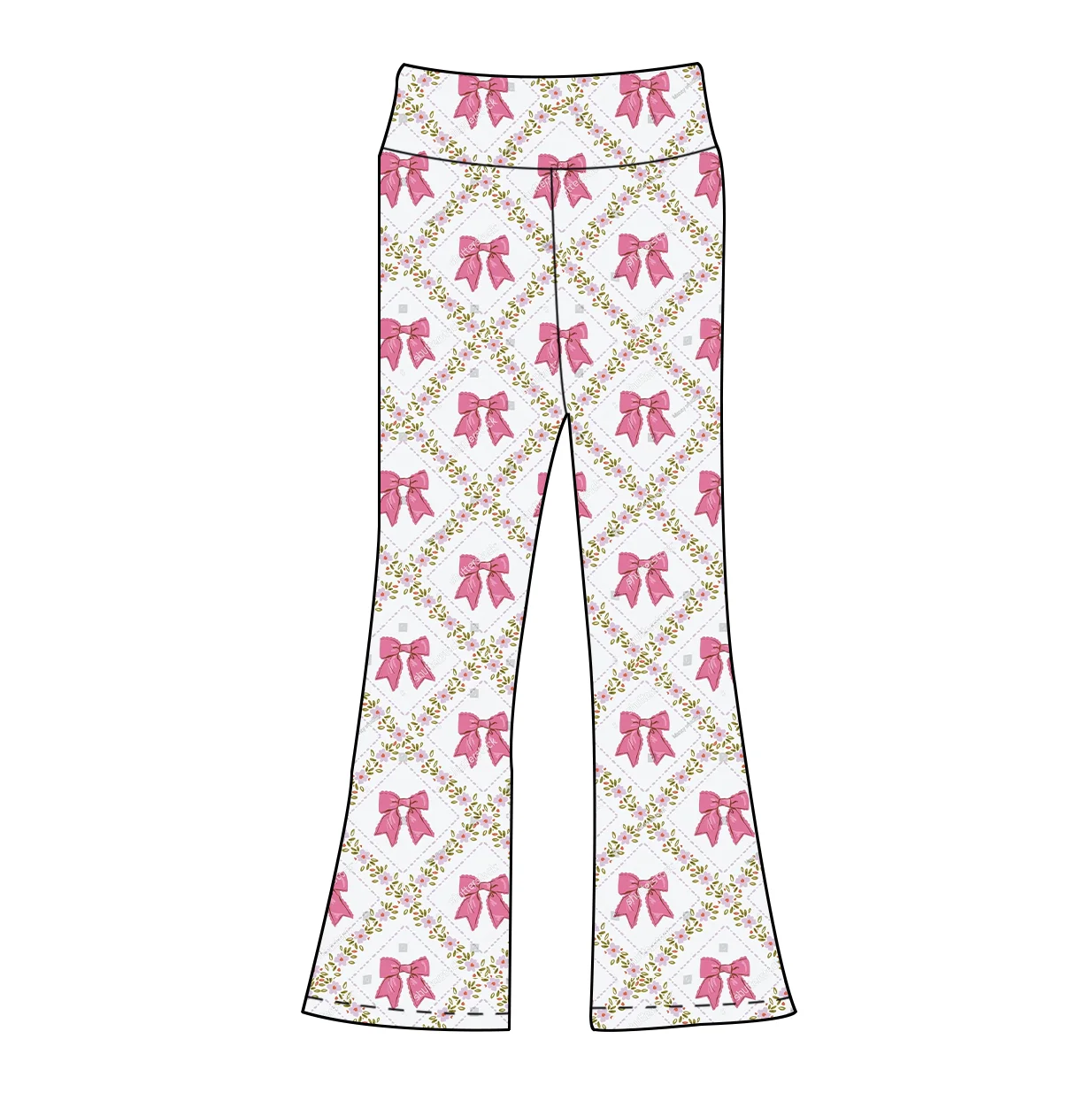 2026 New Arrival Girls Elastic High - Waisted Custom Printing Flare Pants Kids Casual Sporty Stylish Bell Bottoms for Daily Wear - Image 6