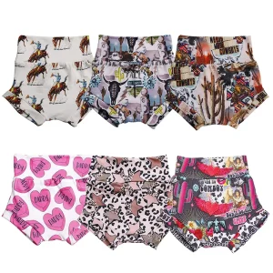 Hot Sale Newborn Baby Bummies High Waist Kids Bummie Milk Silk Soft Fabric Custom Print Summer Girl Short Clothes