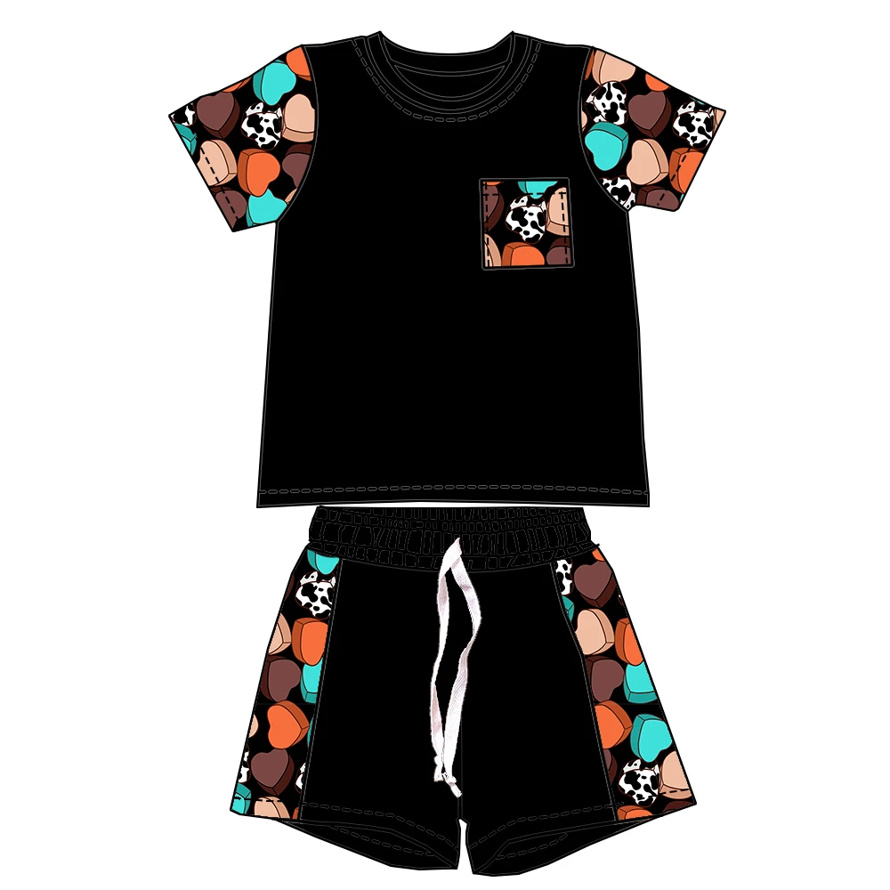 New Arrival Custom Print Short Sleeves Shirts and Shorts 2-Pieces Kids Boys Clothes Sets Boutique Summer Sports Wear - Image 3