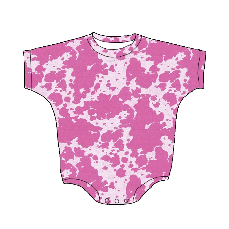 Wholesale Children Clothes Loose Romper Western Printing Short Sleeve Baby Girl's Bubble Romper - Image 3
