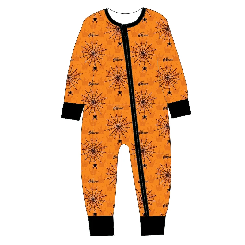 Custom Newborn Baby Boutique Kids Girls Clothing Bamboo Zipper Romper Jumpsuit Pajamas Sleepwear - Image 2